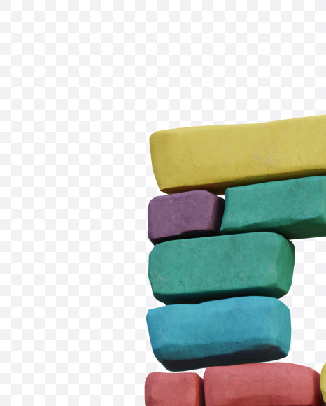 Letter F from Colorful Bricks Funny 3D Letters - View 5 on Yellow Images Creative Fonts - S60838