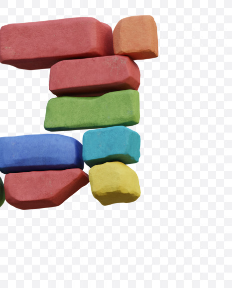 Letter G from Colorful Bricks Funny 3D Letters - View 5 on Yellow Images Creative Fonts - S60839