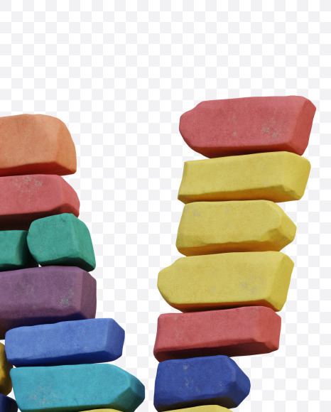 Letter W from Colorful Bricks Funny 3D Letters - View 5 on Yellow Images Creative Fonts - S60855