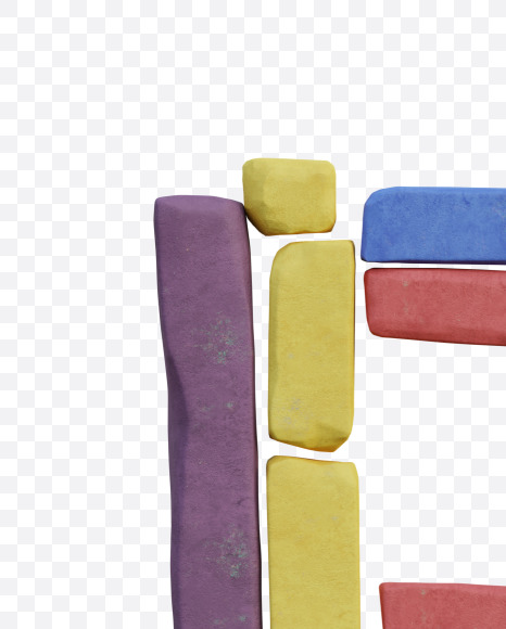 Letter R from Colorful Bricks Funny 3D Letters - View 1 on Yellow Images Creative Fonts - S60934