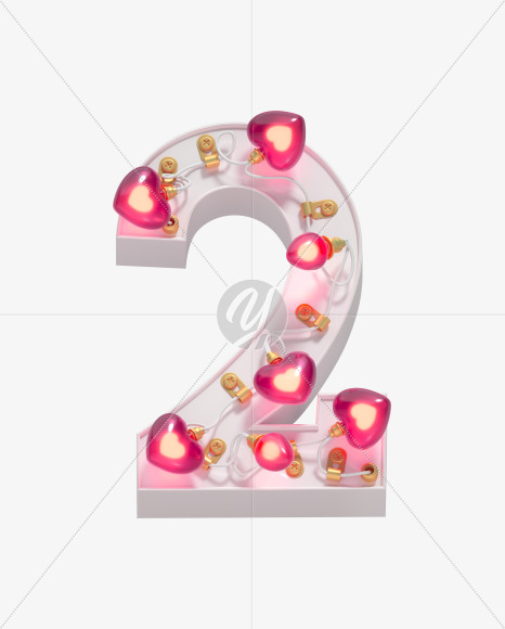 2 from Valentines Garland font on Yellow Images Creative Fonts - S60754