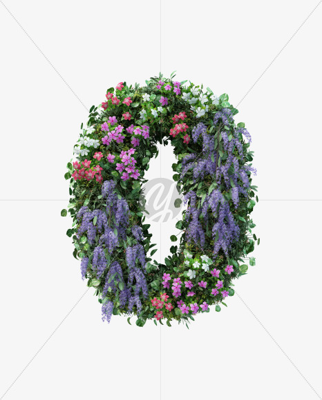 0 from Vertical Flower Garden Font on Yellow Images Creative Fonts - S60771