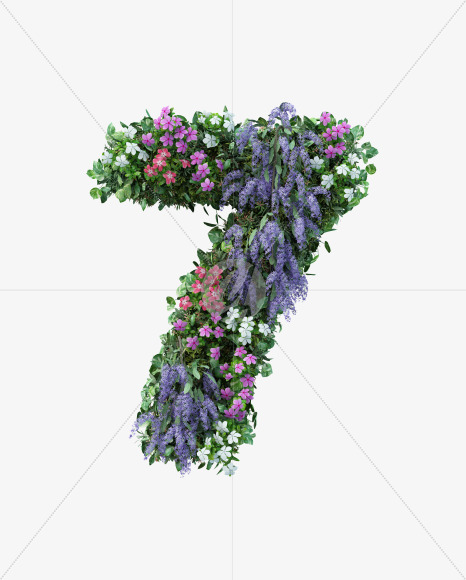 7 from Vertical Flower Garden Font on Yellow Images Creative Fonts - S60778