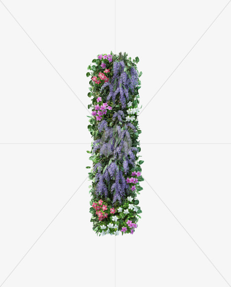 l lowercase from Vertical Flower Garden Font on Yellow Images Creative Fonts - S60804