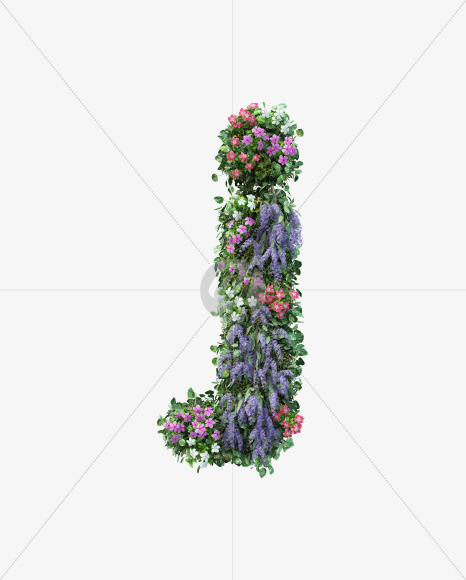 j lowercase from Vertical Flower Garden Font on Yellow Images Creative Fonts - S60800