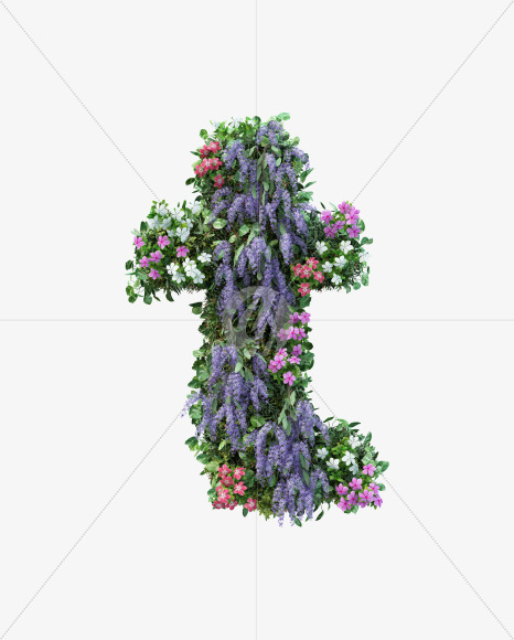 t lowercase from Vertical Flower Garden Font on Yellow Images Creative Fonts - S60820