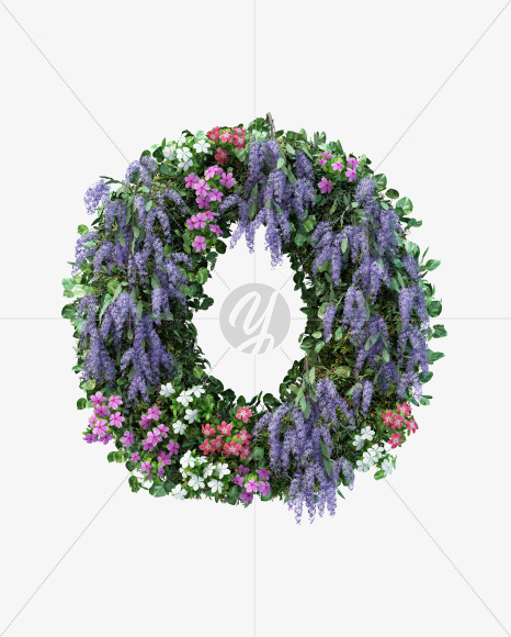 o lowercase from Vertical Flower Garden Font on Yellow Images Creative Fonts - S60810