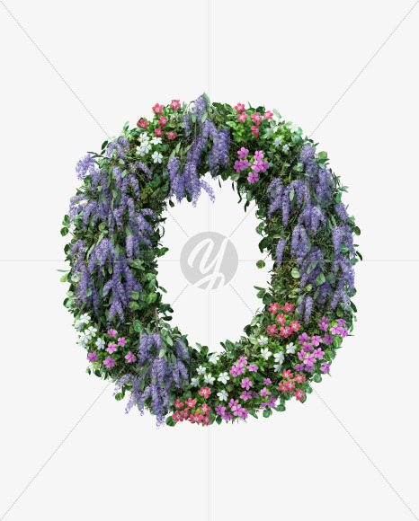 P uppercase from Vertical Flower Garden Font on Yellow Images Creative Fonts - S60809