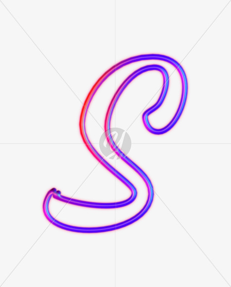 Letter S from Glowing Neon alphabet on Yellow Images Creative Fonts - S61228