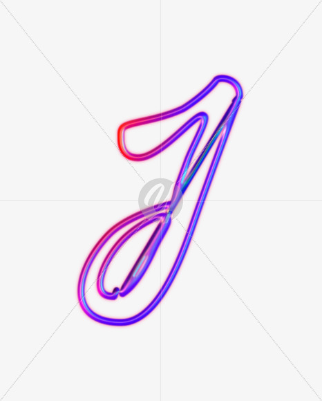 Letter J from Glowing Neon alphabet on Yellow Images Creative Fonts - S61219