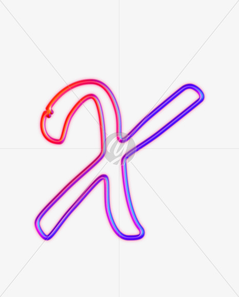 Letter X from Glowing Neon alphabet on Yellow Images Creative Fonts - S61233