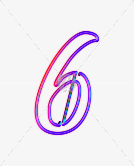 6 from Glowing Neon alphabet on Yellow Images Creative Fonts - S61242