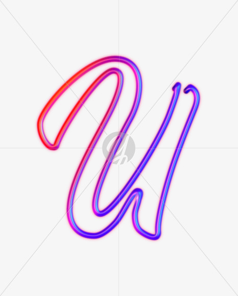 Letter U from Glowing Neon alphabet on Yellow Images Creative Fonts - S61230