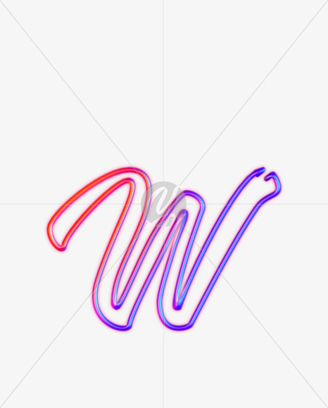 Letter W from Glowing Neon alphabet on Yellow Images Creative Fonts - S61232