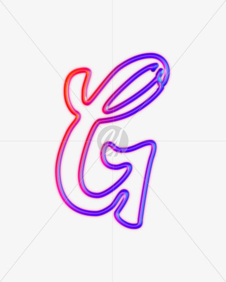 Letter G from Glowing Neon alphabet on Yellow Images Creative Fonts - S61216