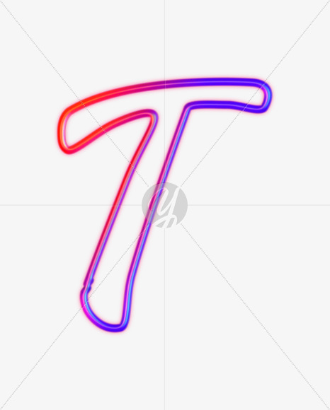 Letter T from Glowing Neon alphabet on Yellow Images Creative Fonts - S61229