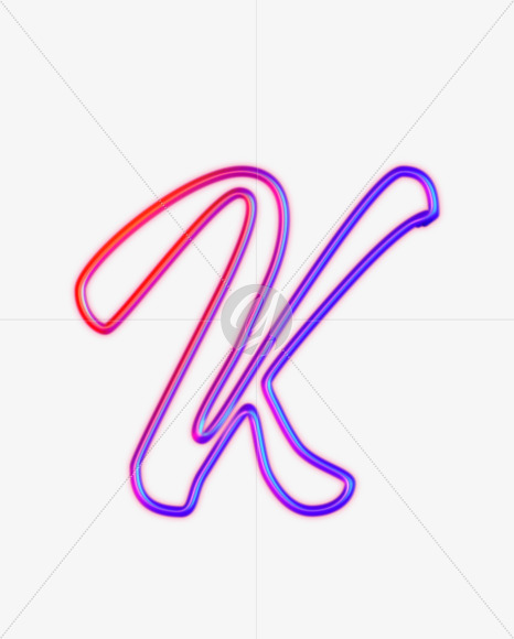 Letter K from Glowing Neon alphabet on Yellow Images Creative Fonts - S61220