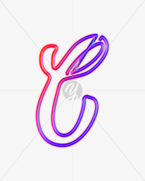 Letter C from Glowing Neon alphabet on Yellow Images Creative Fonts - S61212