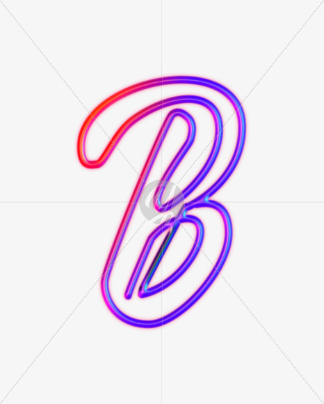 Letter B from Glowing Neon alphabet on Yellow Images Creative Fonts - S61211