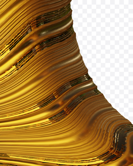 Letter O from golden Wave font on Yellow Images Creative Fonts - S61261