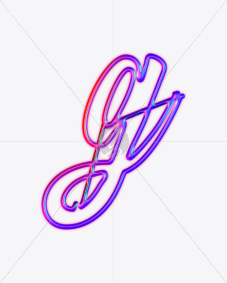 Letter g from Glowing Neon lower case alphabet on Yellow Images Creative Fonts - S61472