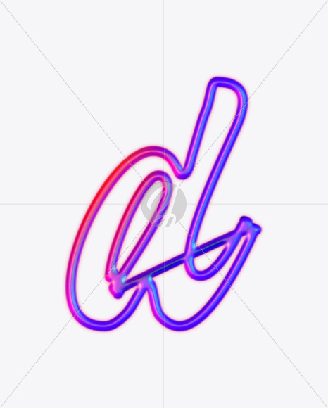 Letter d from Glowing Neon lower case alphabet on Yellow Images Creative Fonts - S61469