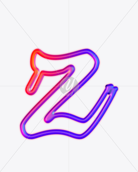 Letter z from Glowing Neon lower case alphabet on Yellow Images Creative Fonts - S61491