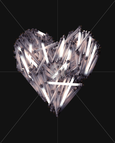 Heart from Fluorescent Lamp font on Yellow Images Creative Fonts - S61929