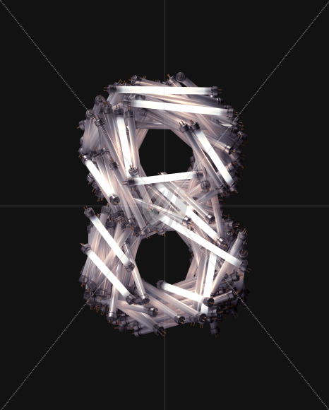 8 from Fluorescent Lamp font on Yellow Images Creative Fonts - S61921