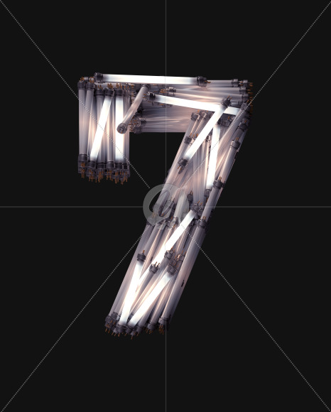 7 from Fluorescent Lamp font on Yellow Images Creative Fonts - S61920