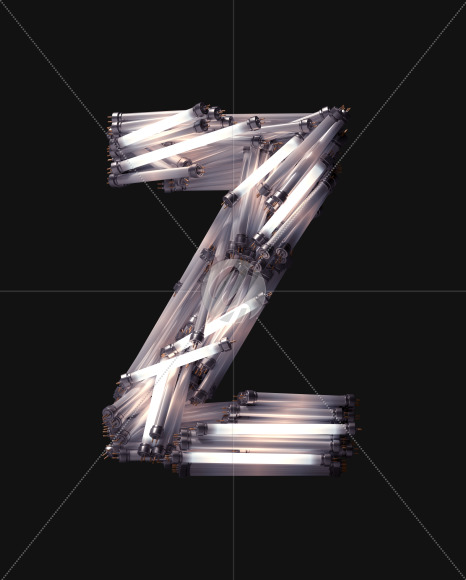 Letter Z from Fluorescent Lamp font on Yellow Images Creative Fonts - S61913