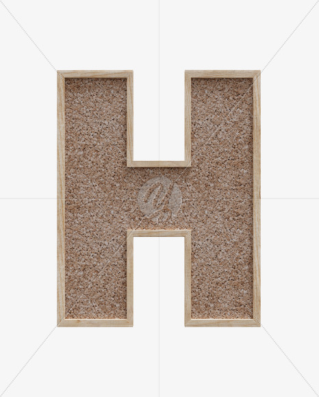 Letter H from Corkboard alphabet on Yellow Images Creative Fonts - S61980