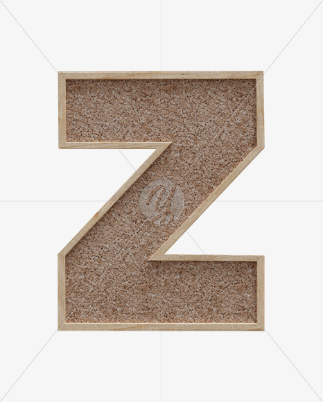 Letter Z from Corkboard alphabet on Yellow Images Creative Fonts - S61998