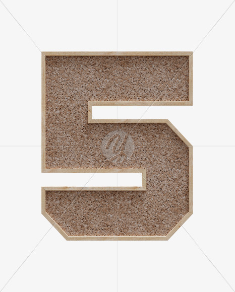 5 from Corkboard alphabet on Yellow Images Creative Fonts - S62004