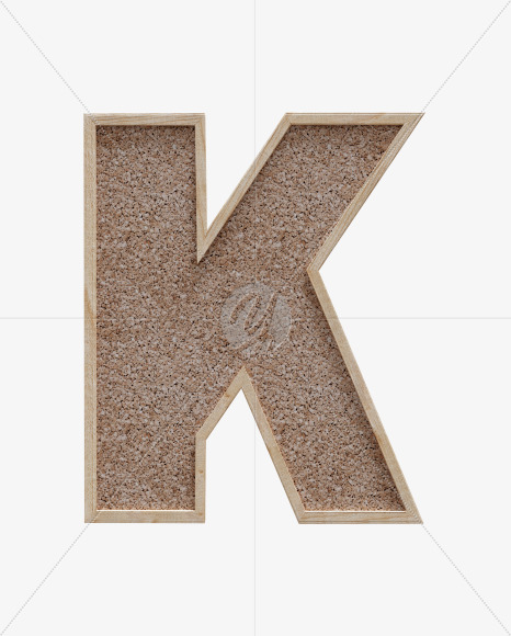 Letter K from Corkboard alphabet on Yellow Images Creative Fonts - S61983