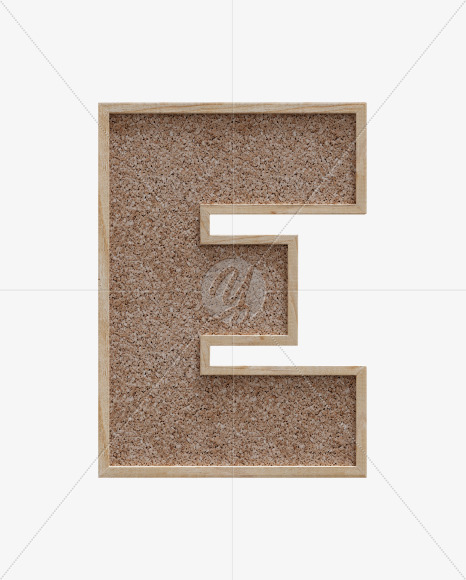 Letter E from Corkboard alphabet on Yellow Images Creative Fonts - S61977