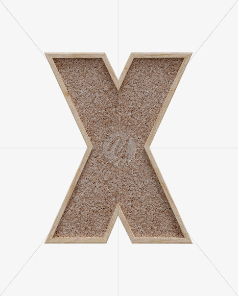 Letter X from Corkboard alphabet on Yellow Images Creative Fonts - S61996