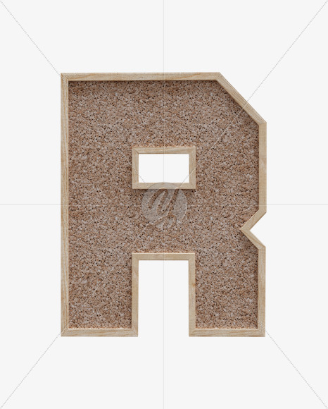 Letter R from Corkboard alphabet on Yellow Images Creative Fonts - S61990