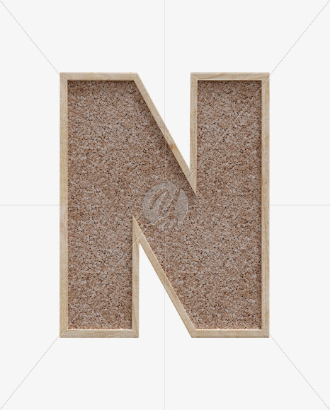 Letter N from Corkboard alphabet on Yellow Images Creative Fonts - S61986