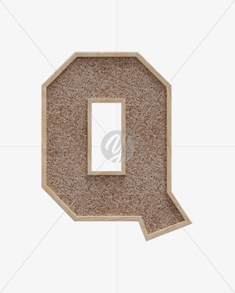 Letter Q from Corkboard alphabet on Yellow Images Creative Fonts - S61989