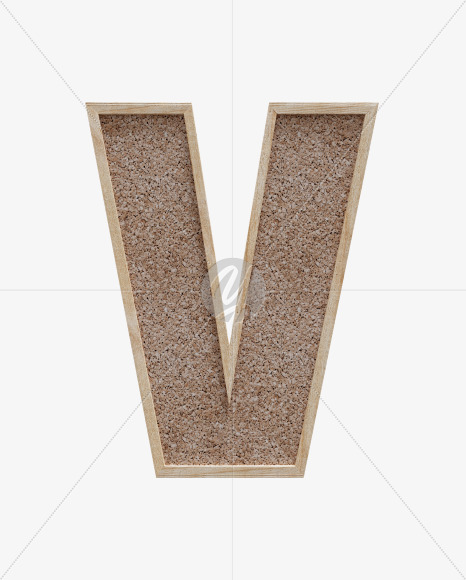 Letter V from Corkboard alphabet on Yellow Images Creative Fonts - S61994