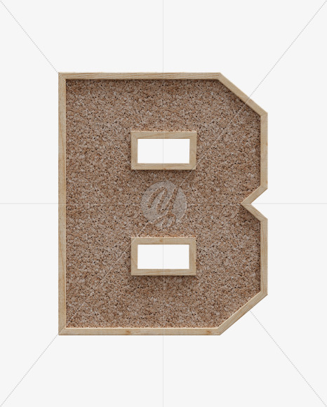 Letter B from Corkboard alphabet on Yellow Images Creative Fonts - S61974