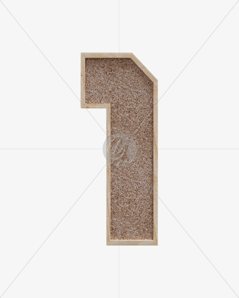 1 from Corkboard alphabet on Yellow Images Creative Fonts - S62000