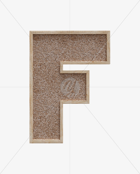 Letter F from Corkboard alphabet on Yellow Images Creative Fonts - S61978