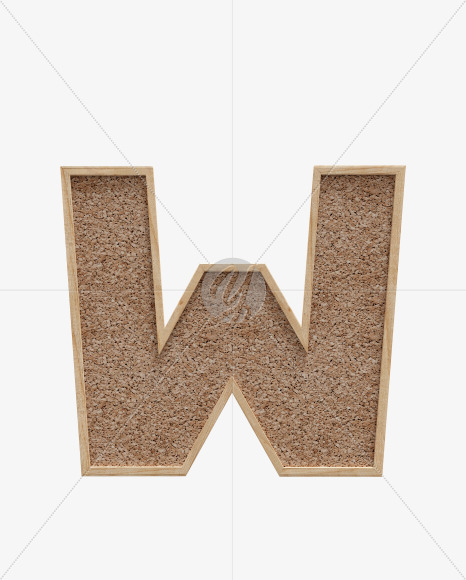 Letter W from Corkboard alphabet on Yellow Images Creative Fonts - S61995