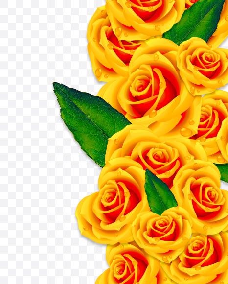 H uppercase from Rose Flowers Font on Yellow Images Creative Fonts - S62080