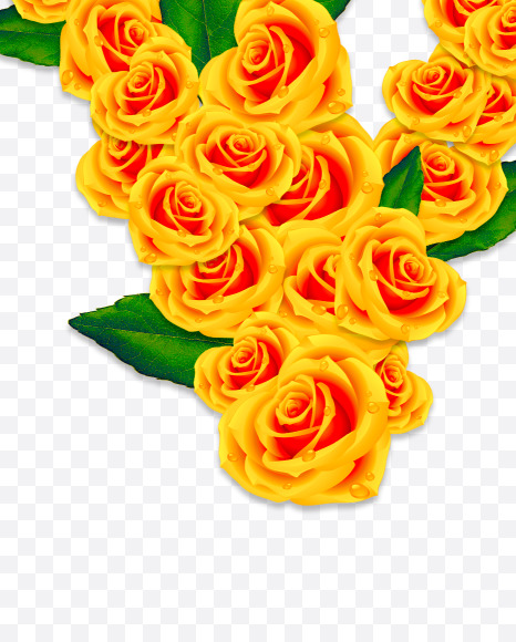 v lowercase from Rose Flowers Font on Yellow Images Creative Fonts - S62068