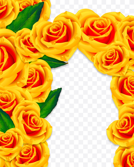 h lowercase from Rose Flowers Font on Yellow Images Creative Fonts - S62054