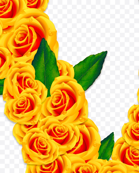V uppercase from Rose Flowers Font on Yellow Images Creative Fonts - S62094