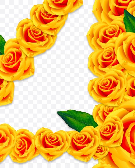 4 from Rose Flowers Font on Yellow Images Creative Fonts - S62103
